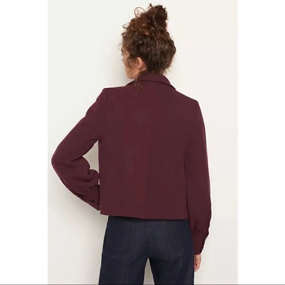 NEW Anthropologie Jessica Pocket Front Power Blazer Button Front Jacket Medium - Picture 3 of 3